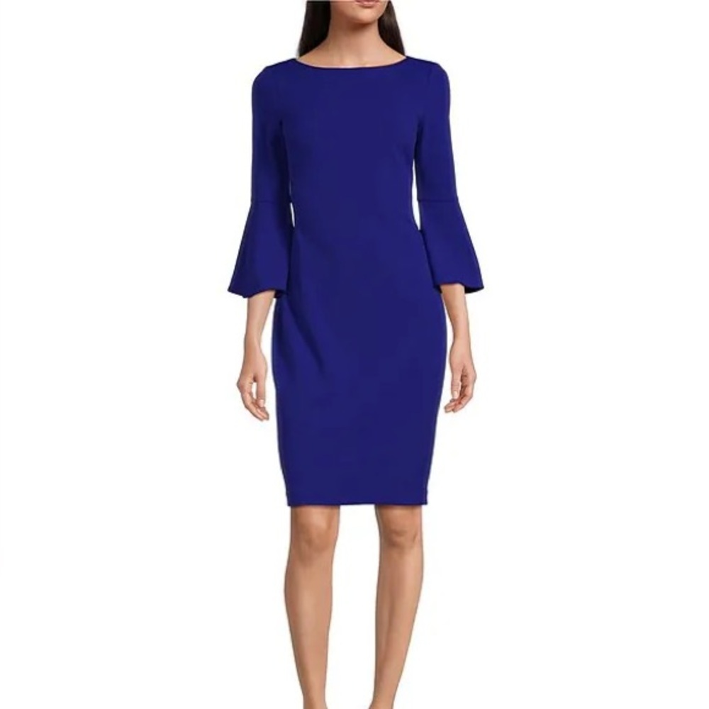 Calvin Klein Dress Flare Sleeve Blue Size 16